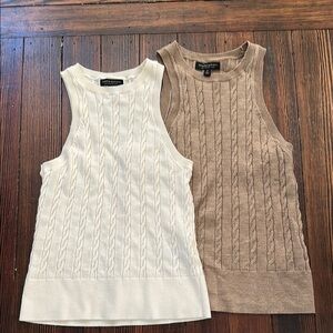 Banana Republic Cable Knit Tank Tops - Cream